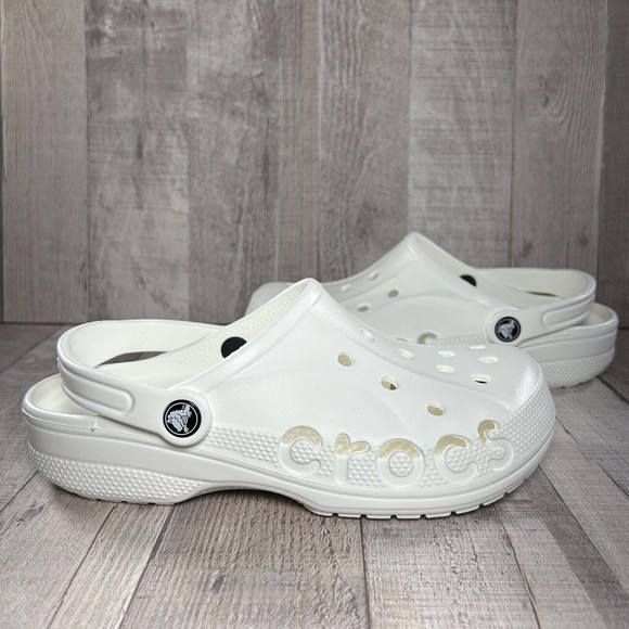 Crocs Baya Unisex Clog Shoes White Slip-On Men's Size 6 I Women's 8 10126-100 - Picture 3 of 12
